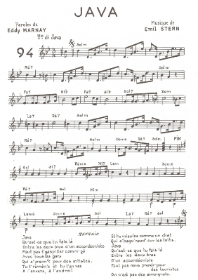 Java
(Musique de Emil Stern
Paroles de Eddy Marnay)