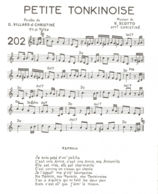 Petite Tonkinoise
(Musique de Vincent Scotto 
Paroles de Georges Villard
et Henri Christiné)