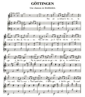 Göttingen
(Paroles et Musique de Barbara)