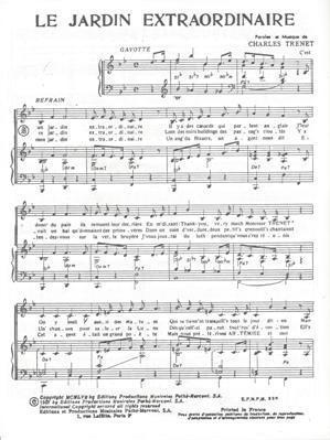 Le Jardin Extraordinaire
Paroles et Musique
de Charles Trenet